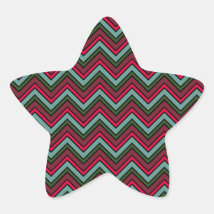 Kleurig chevron zigzag patroon ster sticker