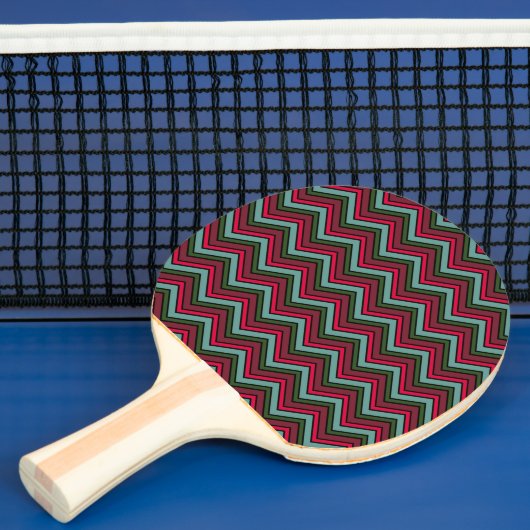 Kleurig chevron zigzag patroon tafeltennisbatje (Insitu)