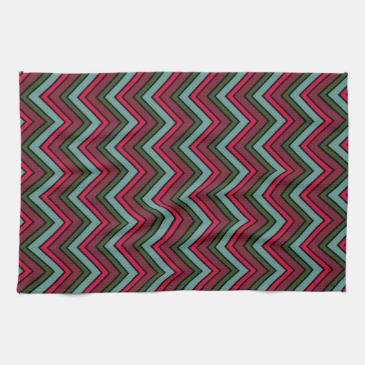 Kleurig chevron zigzag patroon theedoek (Horizontaal)