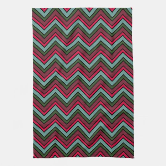 Kleurig chevron zigzag patroon theedoek (Verticaal)