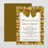 Kleurig cirkelpatroon, lintje Sweet 16 Invite Kaart (Voorkant / Achterkant)