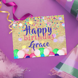 Kleurig Confetti En Ballonnen Gelukkige Verjaardag Briefkaart