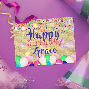 Kleurig Confetti En Ballonnen Gelukkige Verjaardag Briefkaart