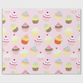 Kleurig Cupcakes — omslagpapier Cadeaupapier (Vlak)