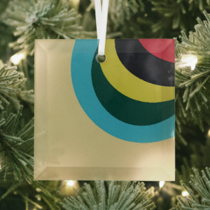 Kleurig curvepatroon glas ornament