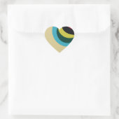 Kleurig curvepatroon hart sticker (Tas)