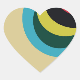 Kleurig curvepatroon hart sticker