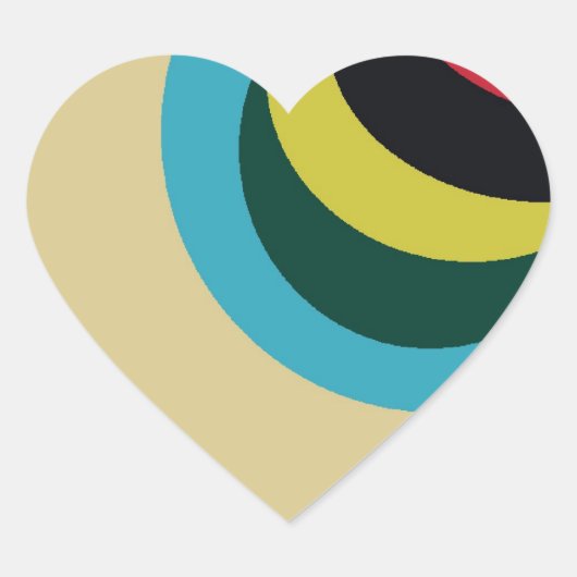 Kleurig curvepatroon hart sticker (Voorkant)