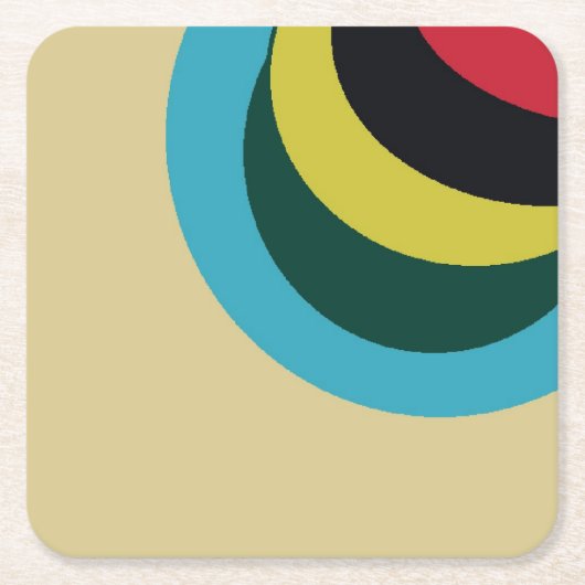 Kleurig curvepatroon kartonnen onderzetters (Voorkant)