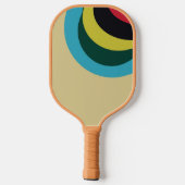 Kleurig curvepatroon pickleball paddle (Achterkant)