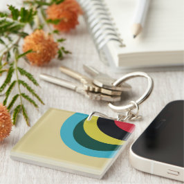 Kleurig curvepatroon sleutelhanger