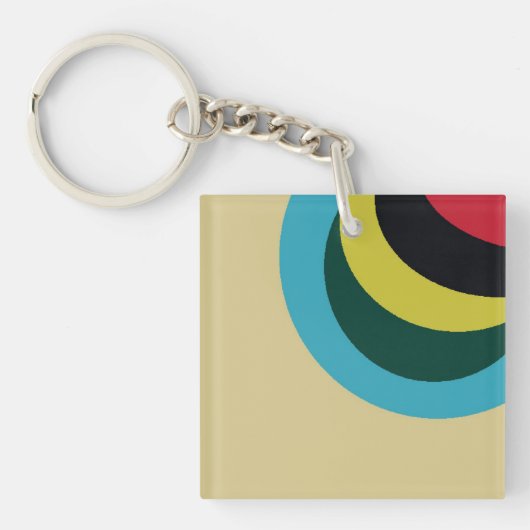 Kleurig curvepatroon sleutelhanger (voorkant)