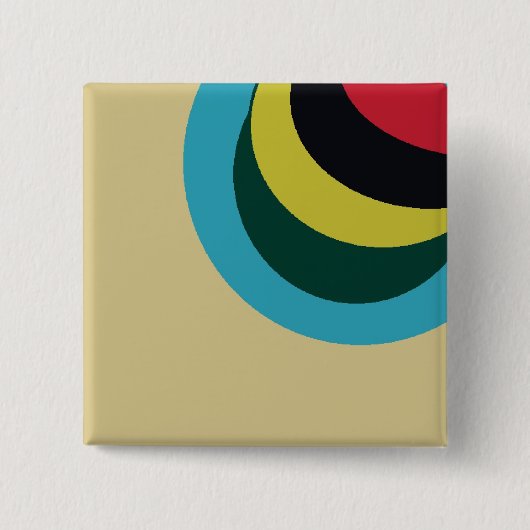 Kleurig curvepatroon vierkante button 5,1 cm (Voorkant)