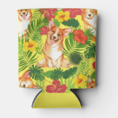 kleurig Cute Corgi Puppy Dog Pattern in Yellow Blikjeskoeler (Voorkant)