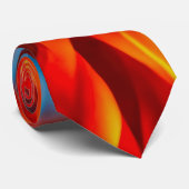 Kleurig cyaan blauw rood vuurvlampatroon patroon stropdas (Opgerold)