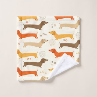 Kleurig dachshundhondenpatroon bad handdoek