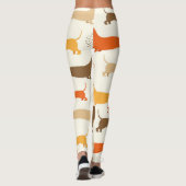Kleurig dachshundhondenpatroon leggings (Achterkant)