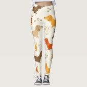 Kleurig dachshundhondenpatroon leggings (Voorkant)