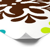 Kleurig damesbloempatroon met schattige neonbloem poster (Hoek)