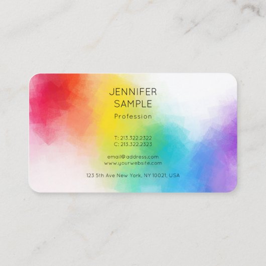 Kleurig design elegante Sjabloon Modern Trendy Visitekaartje (Achterkant)