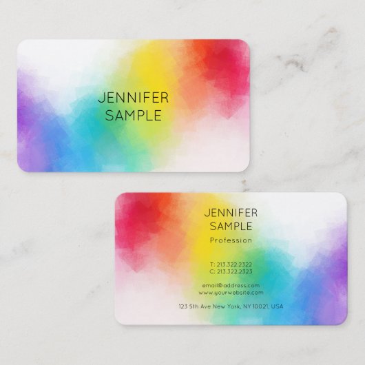 Kleurig design elegante Sjabloon Modern Trendy Visitekaartje (Voorkant / Achterkant)