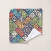 Kleurig diagonaal patroon bad handdoek (Wasdoekje)