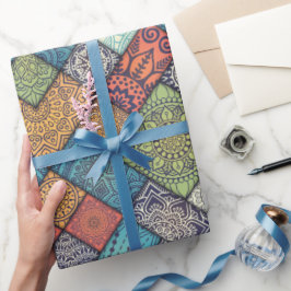 Kleurig diagonaal patroon cadeaupapier