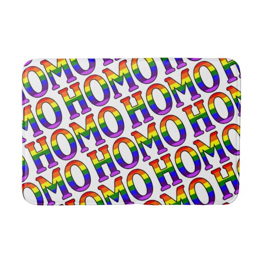 Kleurig diagonaal regenboogkleuren Homo Patroon Badmat (Voorkant)