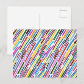 Kleurig diagonaal-sloppatroon briefkaart (Voorkant / Achterkant)