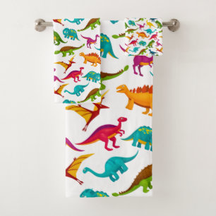 Kleurig Dinosauriwitontwerp Bad Handdoek