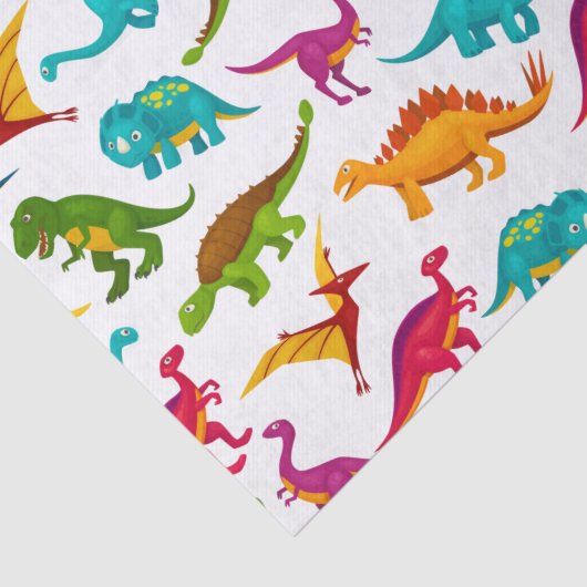 Kleurig Dinosauriwitontwerp Tissuepapier (Detail)