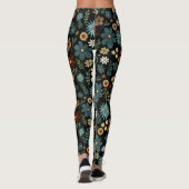 kleurig Ditsy Floral Black design Leggings (Achterkant)