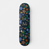 kleurig Ditsy Floral Blue Design Persoonlijk Skateboard (Voorkant)