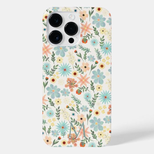  kleurig Ditsy Floral White Design iPhone Hoesje (Achterkant)