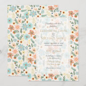  kleurig Ditsy Floral White Design Kaart (Voorkant / Achterkant)