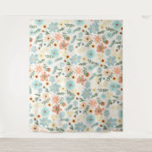  kleurig Ditsy Floral White Design Wandkleed (Voorkant)