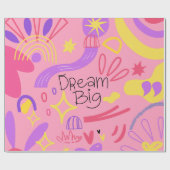 Kleurig Doodle Patroon met Inspiration Quote Cadeaupapier (Vlak)