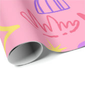 Kleurig Doodle Patroon met Inspiration Quote Cadeaupapier (Rol Hoek)