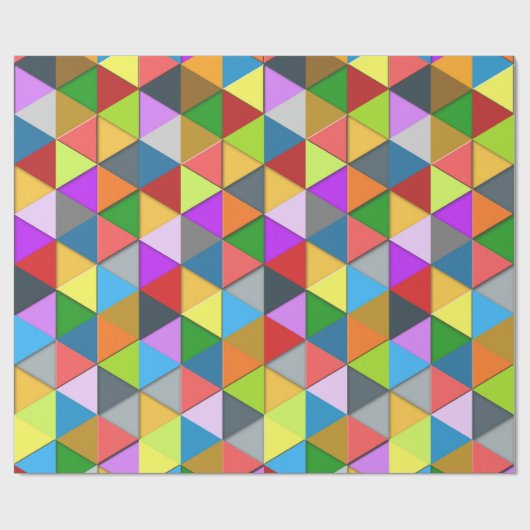 Kleurig driehoeksgalerijgeometrisch patroon cadeaupapier (Vlak)