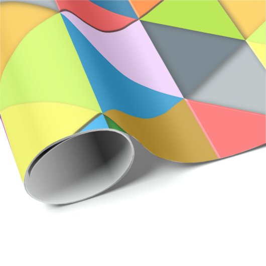 Kleurig driehoeksgalerijgeometrisch patroon cadeaupapier (Rol Hoek)