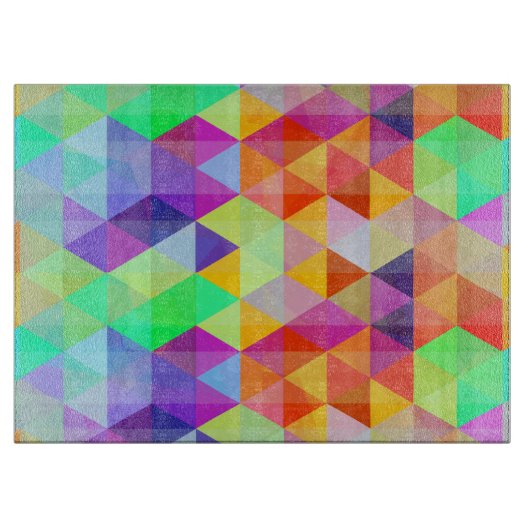 Kleurig driehoekspatroon snijplank (Voorkant)