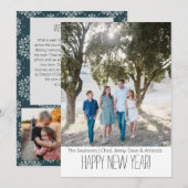 Kleurig en helder nieuwjaarskaart met foto feestdagenkaart (Voorkant / Achterkant)