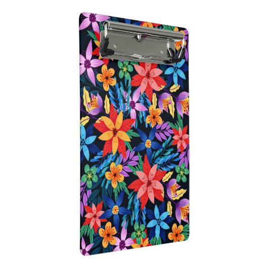 Kleurig exotisch Floral Patroon Mini Klembord (Schuin)