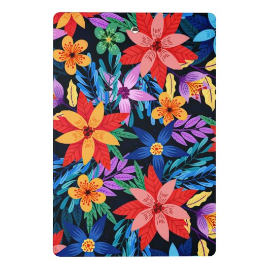 Kleurig exotisch Floral Patroon Mini Klembord (Achterkant)