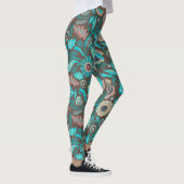 Kleurig exotisch folkblokpatroon leggings (Rechts)