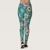 Kleurig exotisch folkblokpatroon leggings (Achterkant)