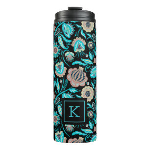 Kleurig exotisch folkblokpatroon thermosbeker