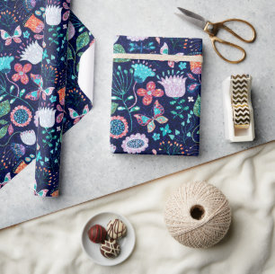 Kleurig exotische bloesem cadeaupapier