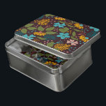 Kleurig exotische bloesem puzzel<br><div class="desc">Kleurrijke exotische bloemen naadloos op een donkerbruine achtergrond.</div>
