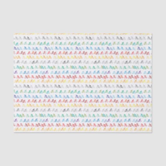 Kleurig fietspatroon op wit tissuepapier (Voorkant)